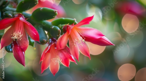 A plant featuring red blossom