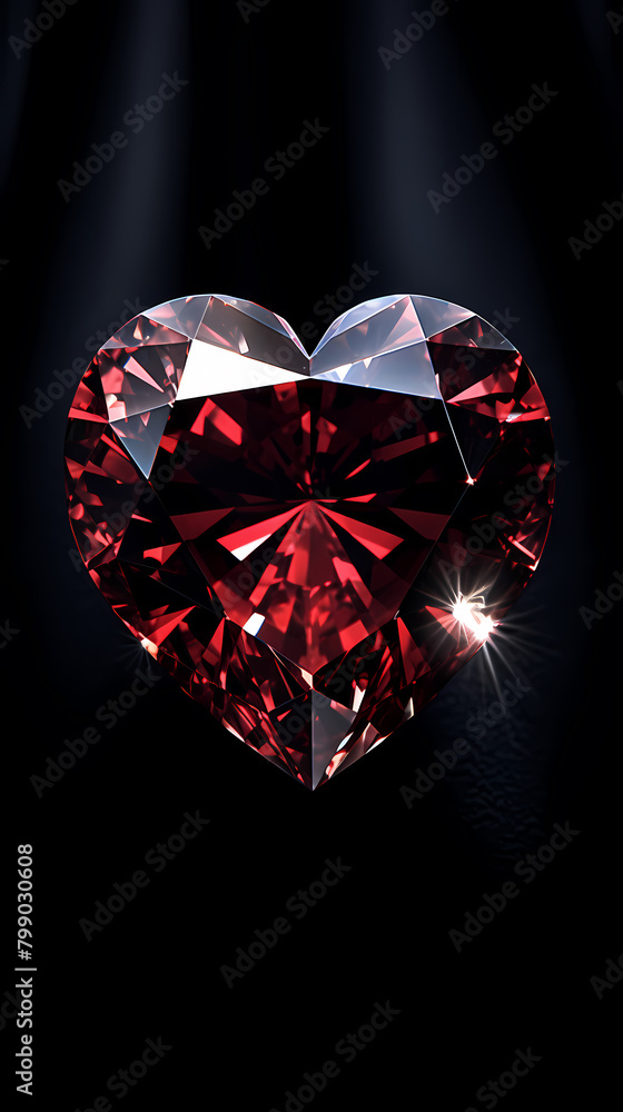 red heart shaped diamond