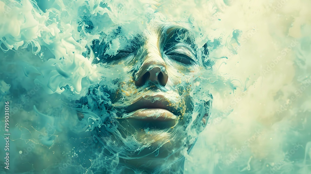 A surrealistic portrait of a person with melting features A surrealistic portrait of a person with melting features