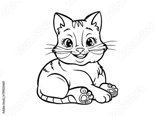 illustration of cat line art design 