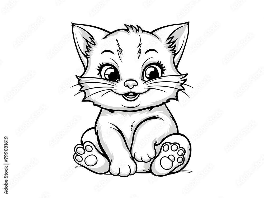 Fototapeta premium illustration of cat line art design