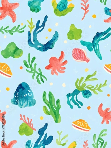 watercolor undersea wallpaper background