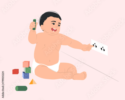 Baby playing with electrical outlet