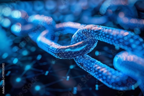 A business incorporates blockchain technology to decentralize data storage, drastically reducing the risks of a singlepoint security failure, business concept photo