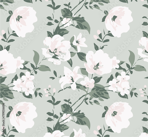 Big flower pattern,Ethnic pattern with flower,ghraphical floral pattern,vector illustration