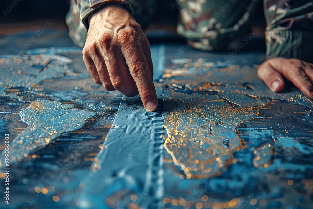 Person Touching Map in Close Up Person Touching Map in Close Up