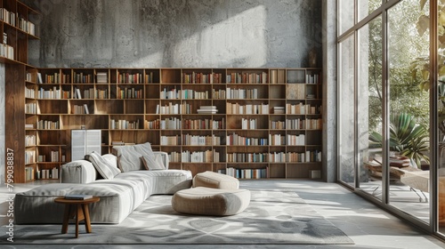 Minimalist bookshelf organization with books neatly aligned, emphasizing order and clarity.