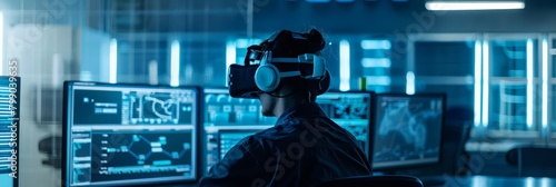 Cybersecurity training sessions are held in virtual reality environments, where employees learn to identify and combat sophisticated phishing scams, business concept photo