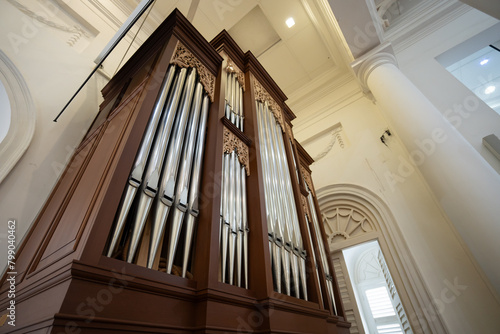 Pipes of a classic church organ