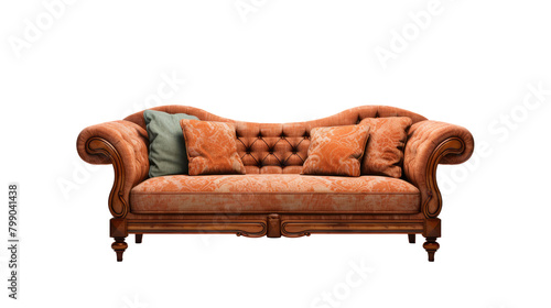 Sofa furniture Interior design concept furniture for living isolated on clear png background and transparent background, AI generative.