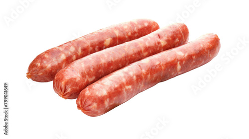 sausage on white isolated on clear png background and transparent background. food drink and dessert concept for cafe and restaurent, AI generative.	