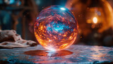 Fortune teller's magic crystal ball