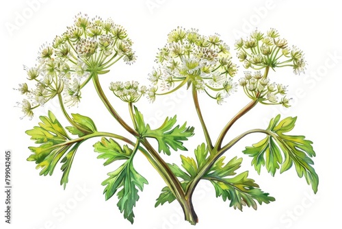 Angelica Botanical Illustration, Archangelica Medicinal Plant, Angelica Flowers Botanical Drawing