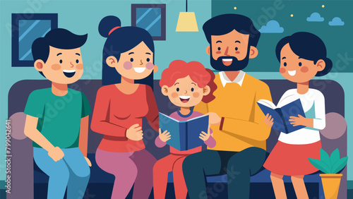 The family room echoes with laughter and excitement as everyone takes turns reading their stories aloud and listening to feedback from their