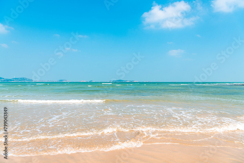 Pingtan seaside scenery and wind turbines photo