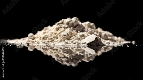 Heroin powder on dark surface