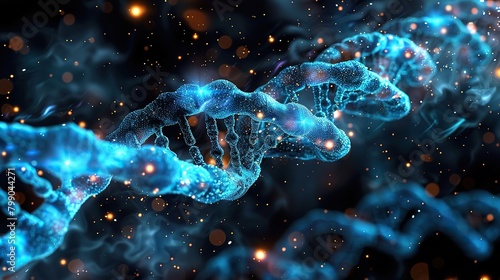 The structure of DNA, a molecule that encodes the genetic instructions for living things. photo