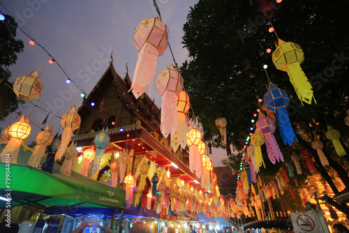Canvastavla wat phan ohn the temple near chiang mai sunday night market.