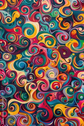 a vibrant pattern of random swirls
