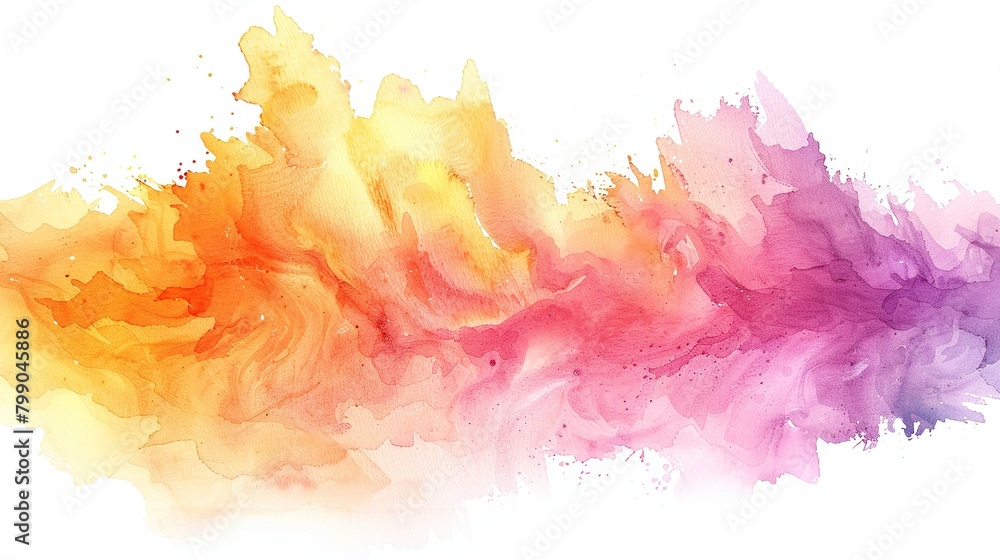 Abstract watercolor painting. Colorful brushstrokes.