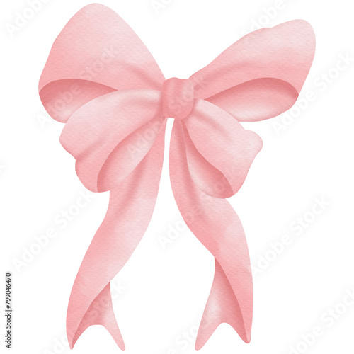 Pink ribbons watercolor clip art 