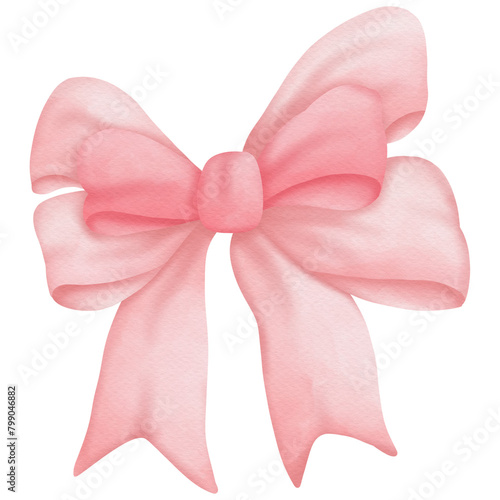 Pink ribbons watercolor clip art 