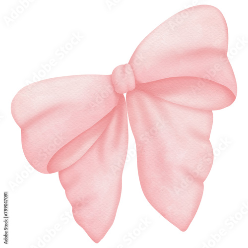 Pink ribbons watercolor clip art 