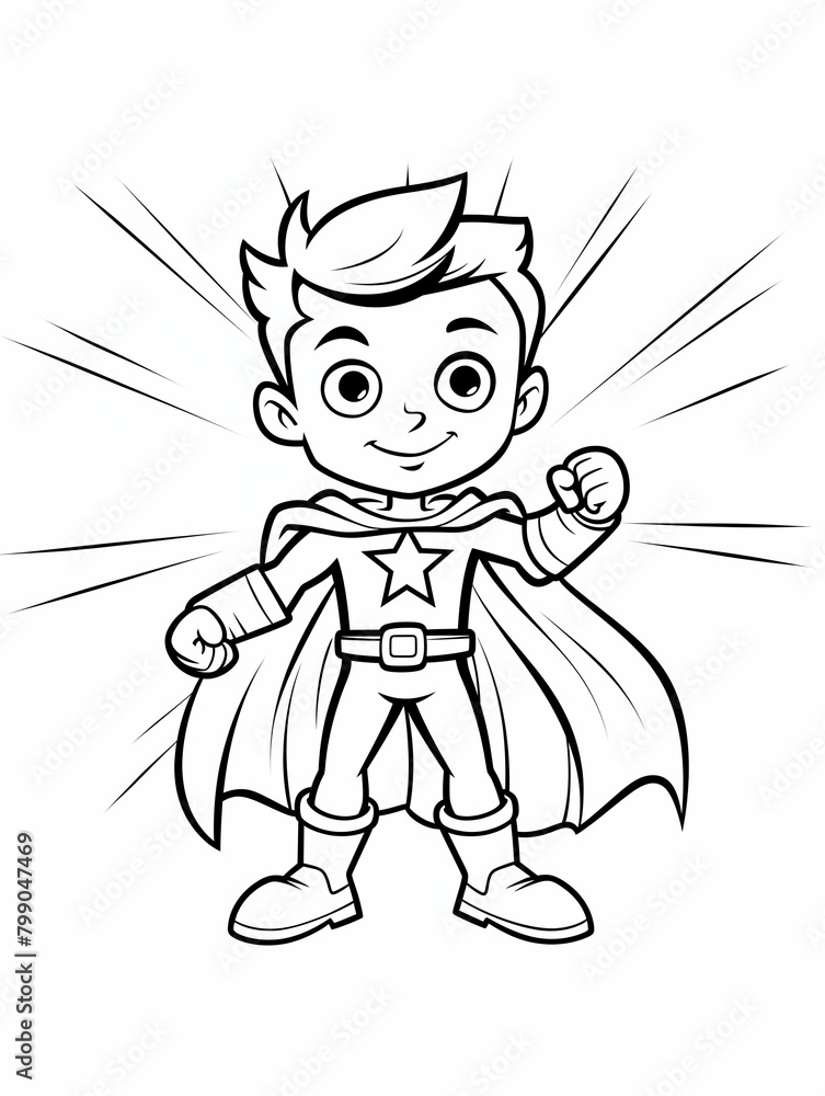 Fototapeta premium superhero coloring pages, fun activity, Superhero Adventures