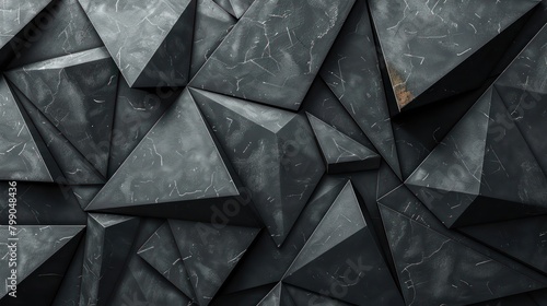 Black and White Abstract Background With Triangles