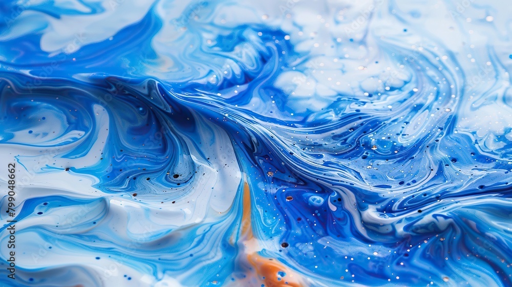 Blue and white abstract painting. Blue and white abstract painting.