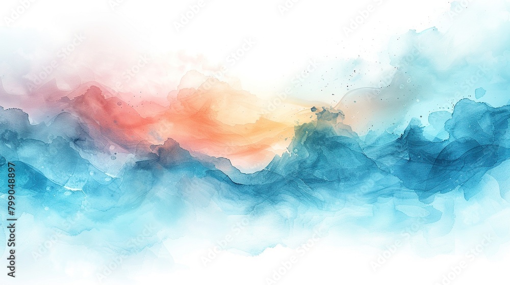 Abstract watercolor painting with a beautiful blend of colors. Perfect for backgrounds, wallpapers, and other creative projects.
