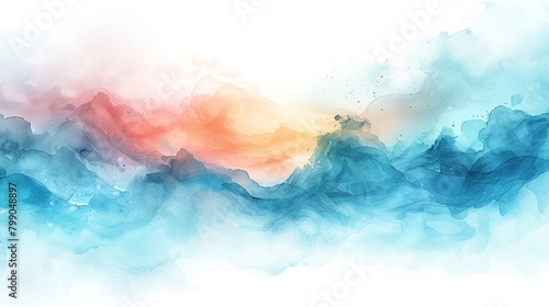 Abstract watercolor painting with a beautiful blend of colors. Perfect for backgrounds, wallpapers, and other creative projects. photo