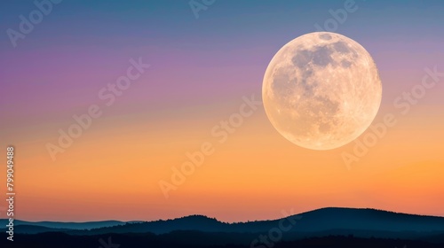  Purple-orange sky backdrop  silhouetted mountains in foreground