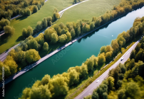 Aerial road view lake green Background Car Water Sky Beach Summer Travel Nature House Tree Landscape Forest Beauty Mountain Blue Park Environment Top Sunrise Field Beautiful Natural photo