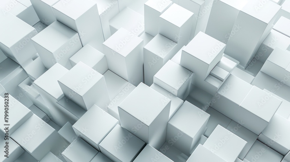 A Very Large Group of White Cubes in Motion A Very Large Group of White Cubes in Motion