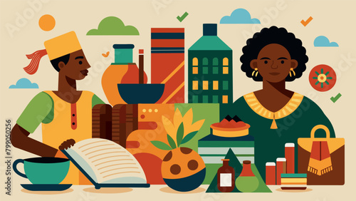 From handcrafted pottery to historical books the Juneteenth Street Fair is a treasure trove of African American culture and talents all gathered. Vector illustration