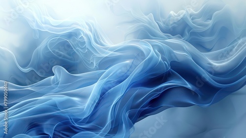 Blue Wave on White Background