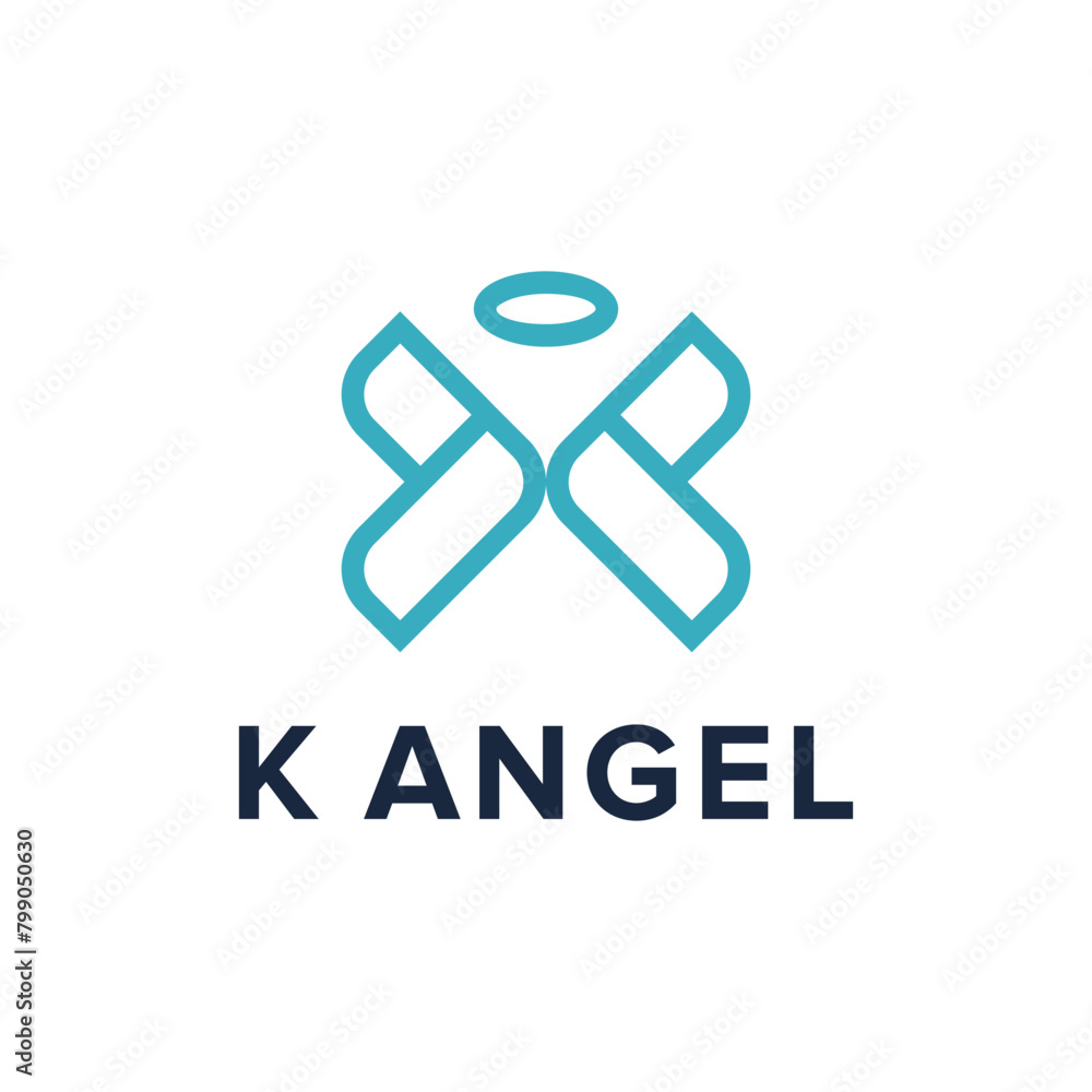 K angel simple sleek creative geometric modern logo design vector K angel simple sleek creative geometric modern logo design vector