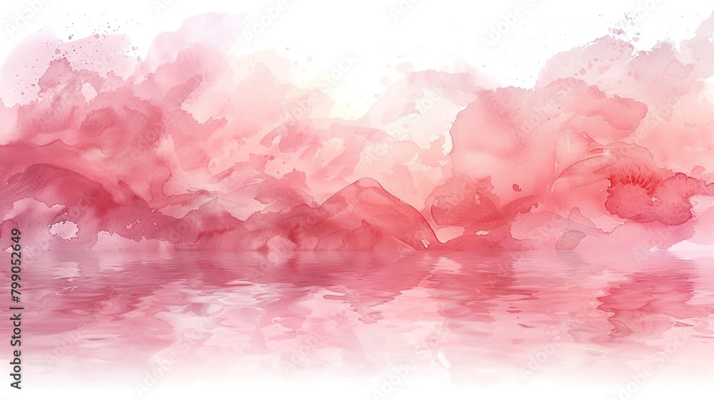 Pink watercolor painted background with a smooth transition from light to dark.