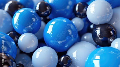 Pile of Blue and White Balls