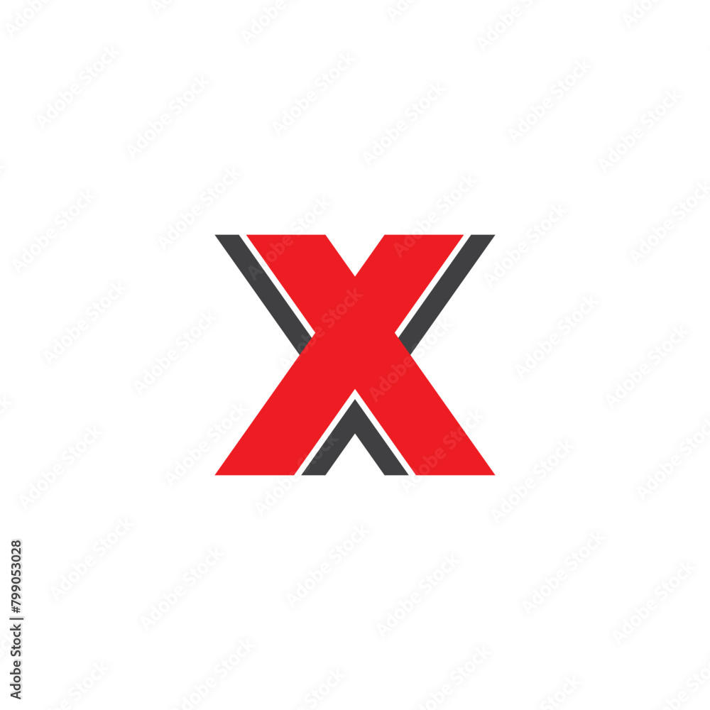 Fototapeta premium X logo vector icon illustration