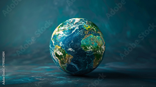A beautiful and realistic 3D rendering of the Earth.