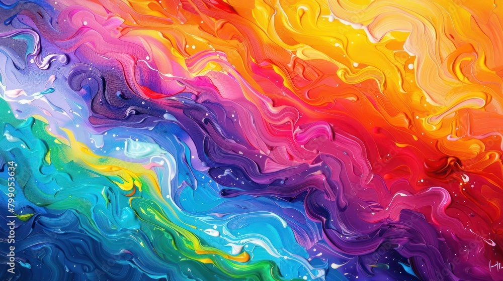 Vibrant Abstract Painting With Multitude of Colors