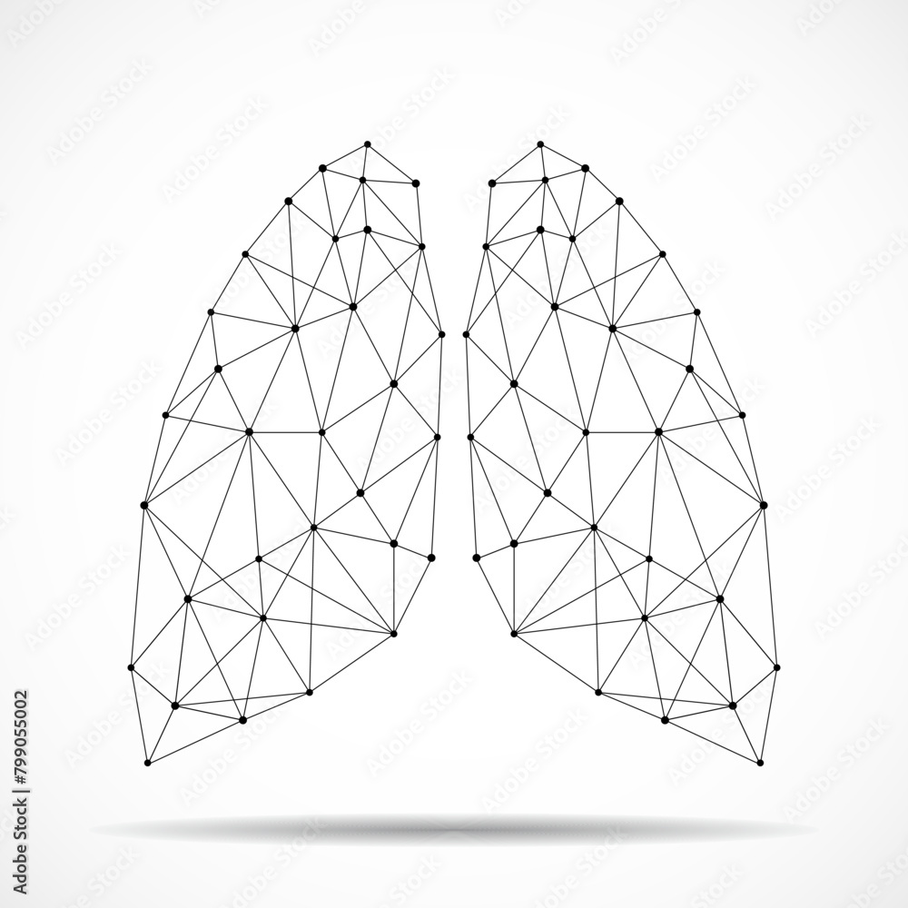 Abstract human lung of lines and dots, network connections Abstract human lung of lines and dots, network connections