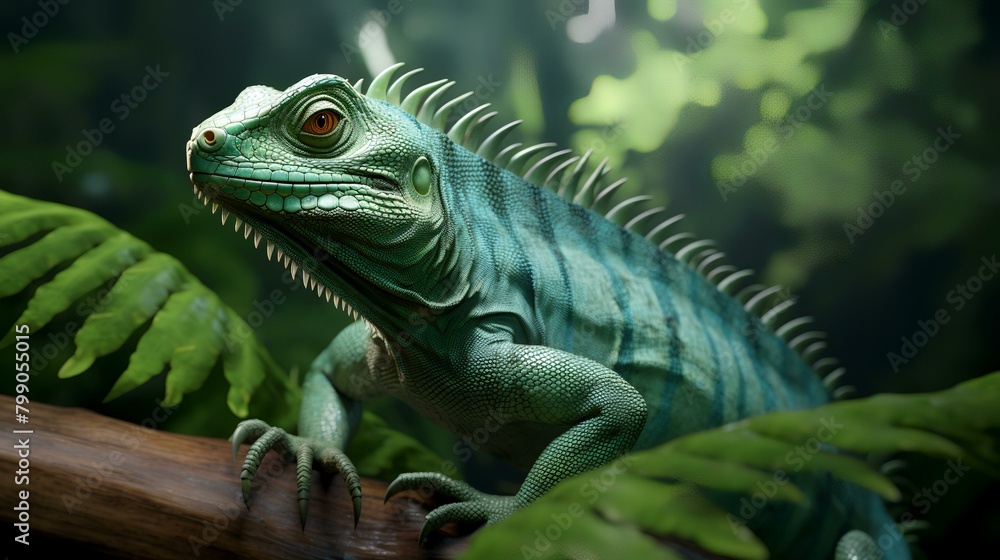 Fototapeta premium iguana on a tree
