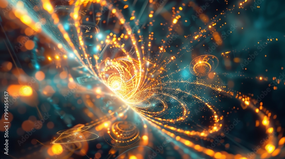 Quantum computing core, glowing with energy, abstract algorithmic patterns Quantum computing core, glowing with energy, abstract algorithmic patterns