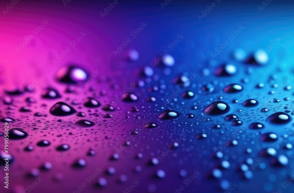 Water drops background, neon, aesthetic, minimalism. Droplets of water copyspace	