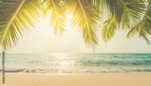 Seaside Serenade  Nature s Harmony on Tropical Beach with Vintage Filter