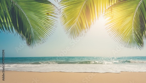 Island Escape: Tranquil Beach Bokeh Background with Vintage Filter