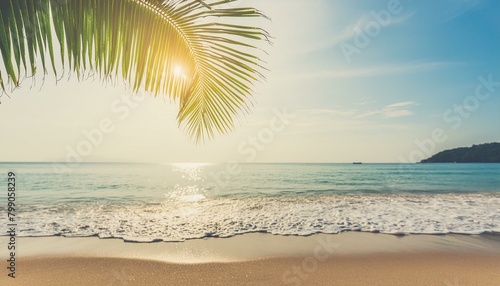 Vacation Vibes: Tropical Beach Bokeh Background with Vintage Tone